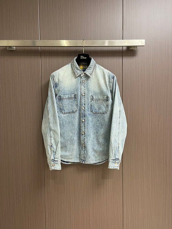 디올 포켓 체크인사이드 데님 셔츠 남방(정품350만원)